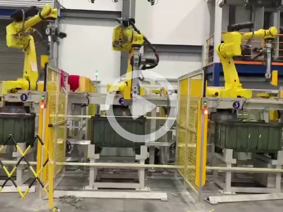 智能工廠中的機械手電永磁夾具工作現場